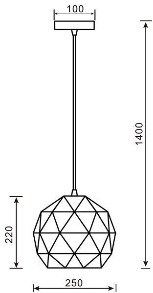 Deko-Light Asterope 250 Pendelleuchte, rund, 60W, E27, schwarz-matt (342132)