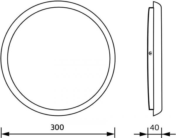 B.E.G. AL8-25-300-LED-3C Wand-/Deckenleuchte, 3000/4000/5700K, IP54, weiß (93621)