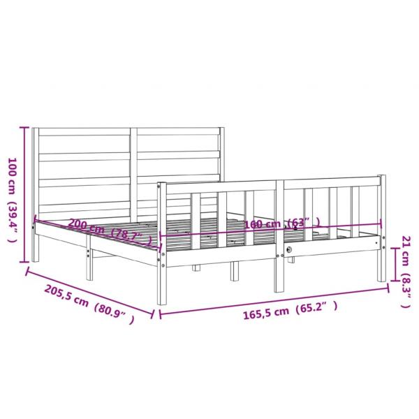 Massivholzbett mit Kopfteil 160x200 cm