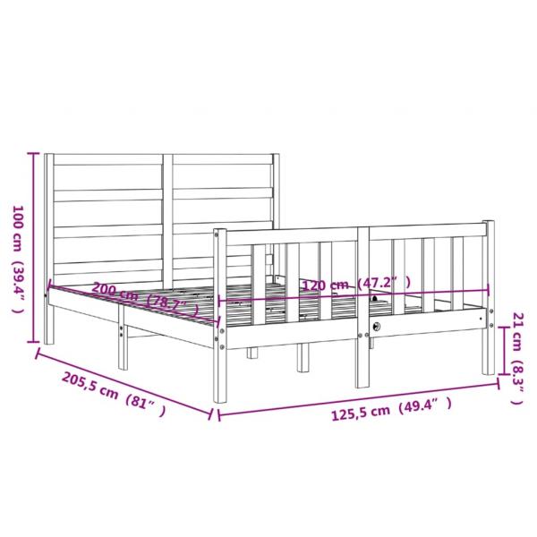 Massivholzbett mit Kopfteil 120x200 cm