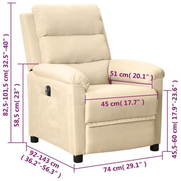 Relaxsessel Elektrisch Creme Stoff