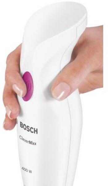 Bosch MSM2410PW Stabmixer CleverMixx Fun, 400 W, ergonomischer Griff, Mess-/Mixbecher, weiß/wild purple