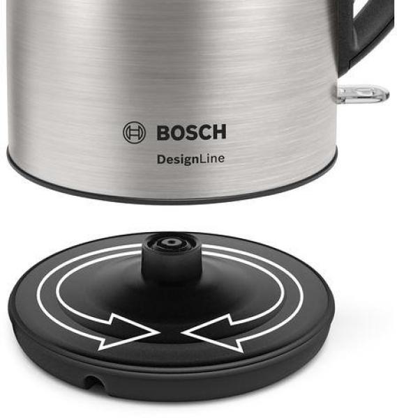 Bosch TWK3P420 Wasserkocher, 2400W, 1,7L, Abschaltautomatik, Trockengeh- und Überhitzungsschutz, Lift-Switch-off, edelstahl/schwarz