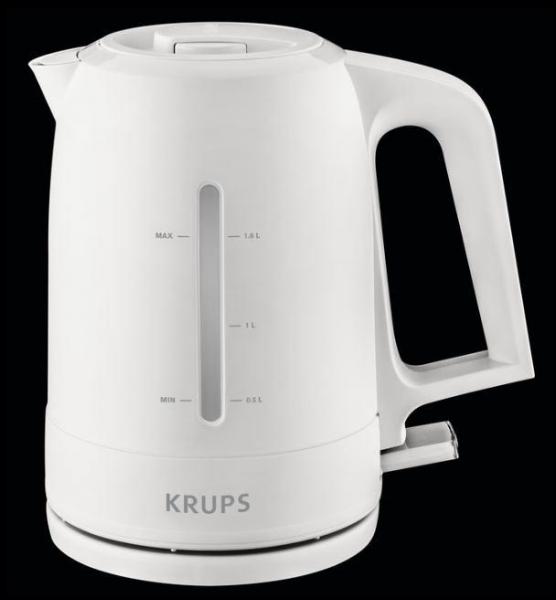 Krups Proaroma BW2441 Wasserkocher, 2400 W, 1,6l, Wasserstandsanzeige, weiß