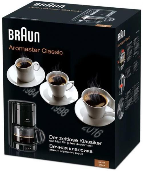 Braun Aromaster Classic KF 47 Kaffeemaschine, 1000 W, 10 Tassen, Abschaltautomatik, Tropf-Stopp, schwarz