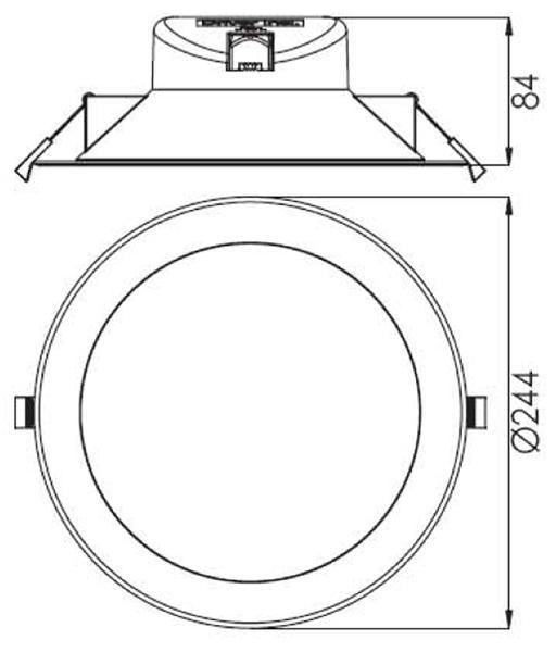 DEKO-LIGHT Acrux 195 Deckeneinbauleuchte, 26W, 3000/4000/6000 K, verkehrsweiß (565332)