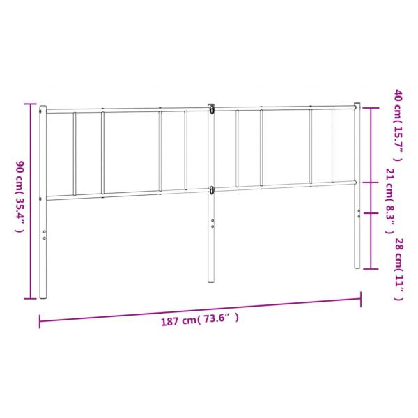 Kopfteil Metall Schwarz 180 cm