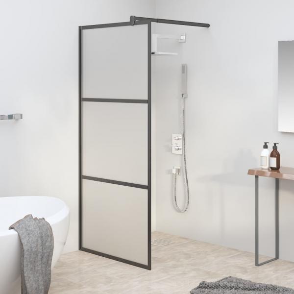 ARDEBO.de - Duschwand für Walk-In Dusche 80x195 cm ESG Mattiert Schwarz