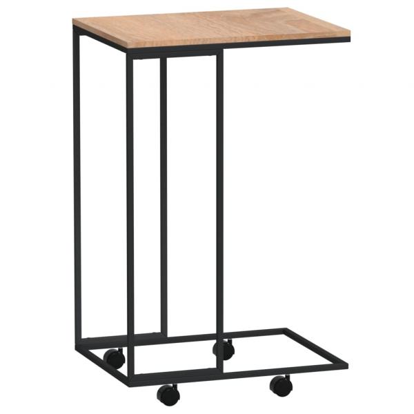 Beistelltisch mit Rollen Schwarz 40x30x63,5 cm Holzwerkstoff