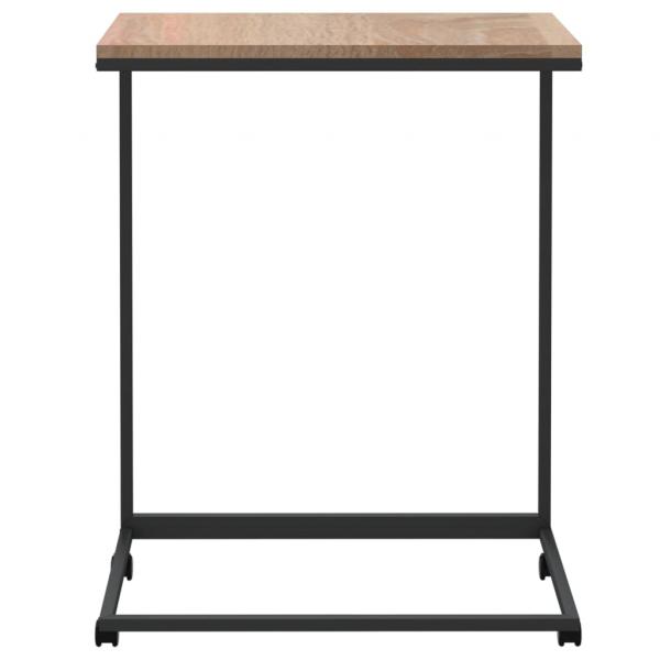 Beistelltisch mit Rollen Schwarz 55x35x70 cm Holzwerkstoff