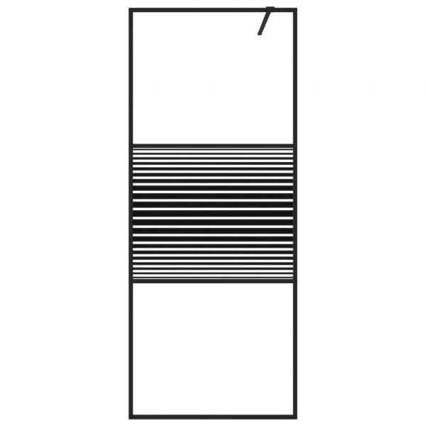 Duschwand für Begehbare Dusche Schwarz 80x195 cm ESG-Glas Klar