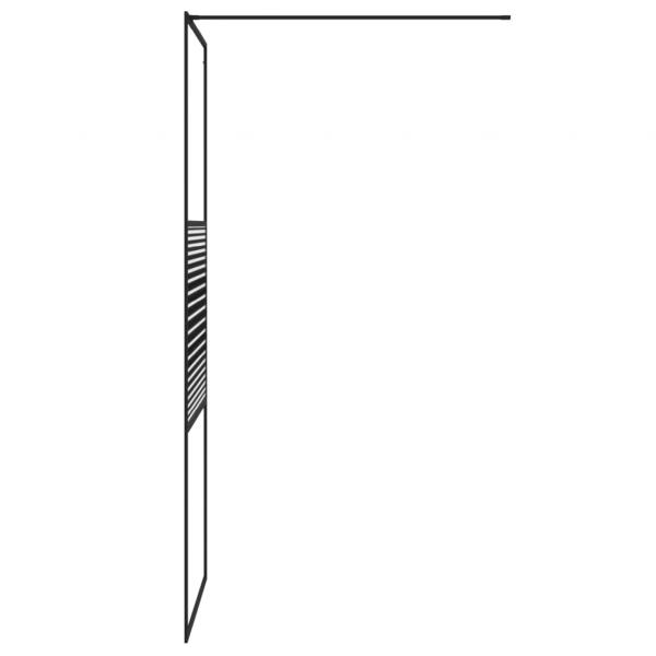 Duschwand für Begehbare Dusche Schwarz 80x195 cm ESG-Glas Klar