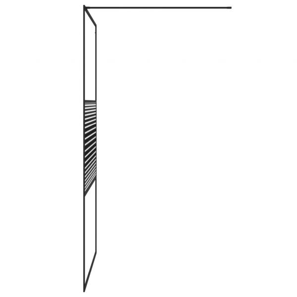 Duschwand für Begehbare Dusche Schwarz 115x195 cm ESG-Glas Klar