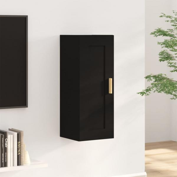 ARDEBO.de - Wandschrank Schwarz 35x34x90 cm Holzwerkstoff