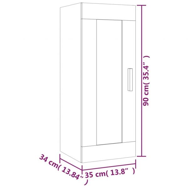 Wandschrank Betongrau 35x34x90 cm Holzwerkstoff