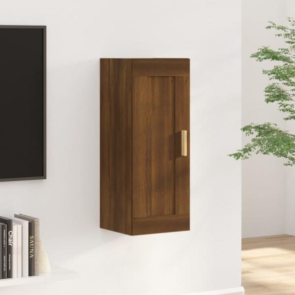 ARDEBO.de - Wandschrank Braun Eichen-Optik 35x34x90 cm Holzwerkstoff