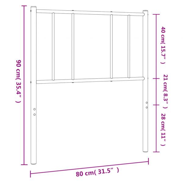 Kopfteil Metall Schwarz 75 cm