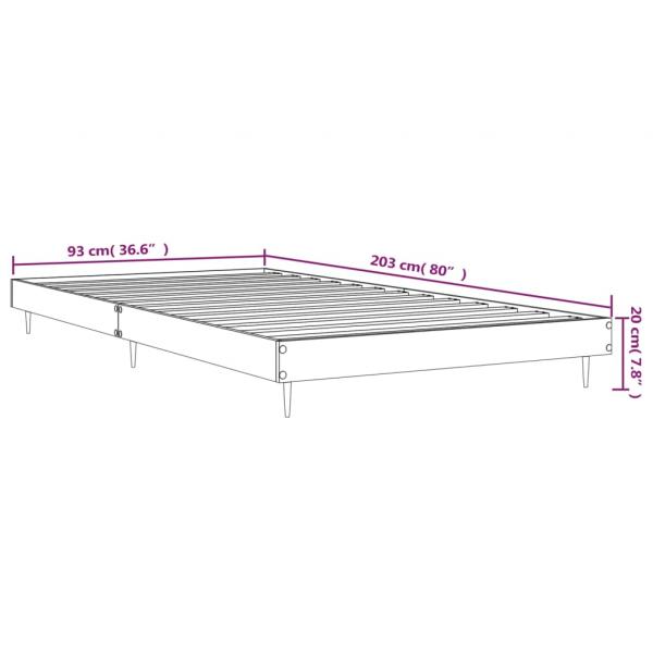 Bettgestell Betongrau 90x200 cm Holzwerkstoff