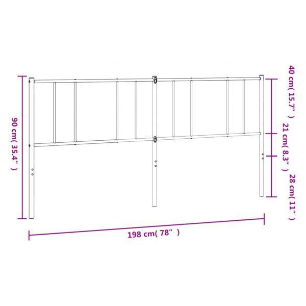 Kopfteil Metall Weiß 193 cm