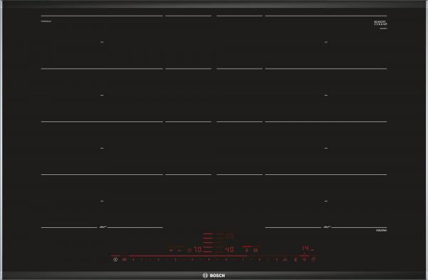 ARDEBO.de Bosch PXY875DC1E Autarkes Induktionskochfeld, Glaskeramik, 80 cm breit, Edelstahl-Rahmen, Sensor-Tasten