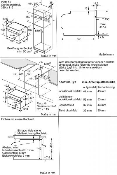 Bosch CMG636BS1 Einbau-Backofen mit Mikrowelle, 45l, Schaltknebel, TFT-Touchdisplay, Edelstahl