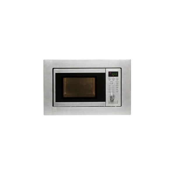 Exquisit EMW 20.1 G Einbau-Mikrowelle mit Grill, 800 W, Edelstahl, 59,5 cm breit, Grill, Edelstahl