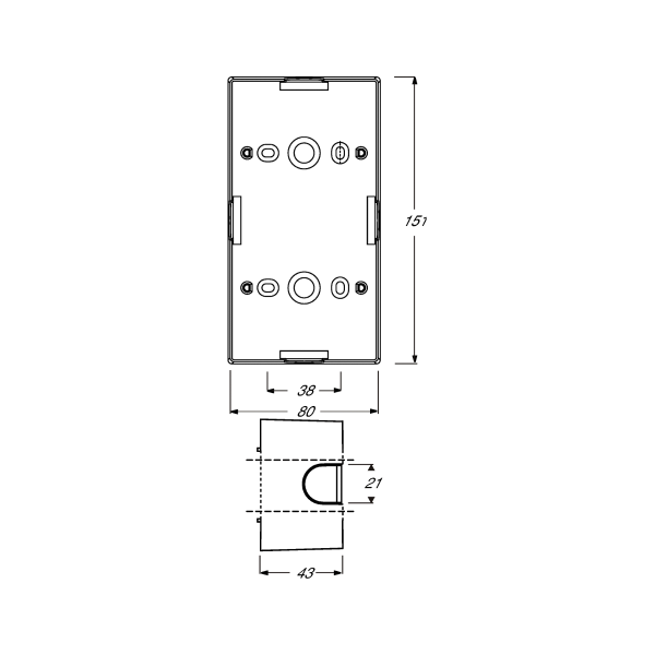 Busch-Jaeger 1702-81 Aufputz-Gehäuse, future linear, 2-fach Gehäuse, anthrazit (2CKA001799A0900)