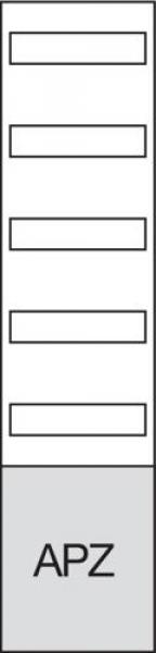 Hager ZU37VT5APZ2 Verteilerfeld, univers Z, Höhe 1050mm, 5-reihig, 1-feldig, mit APZ unten