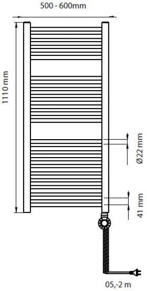 Bosch Heat Radiator 4500 Badheizkörper, 600W, 1100x600x30, weiß (7738335604)