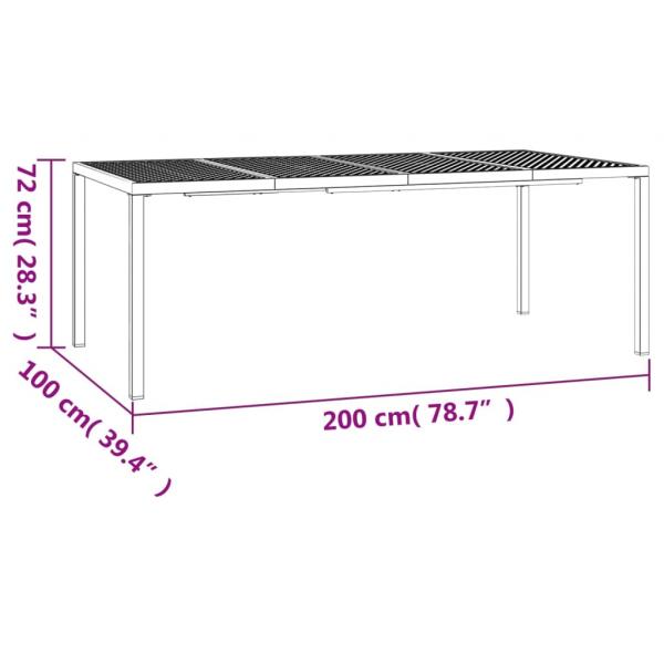 Gartentisch Anthrazit 200x100x72 cm Stahl