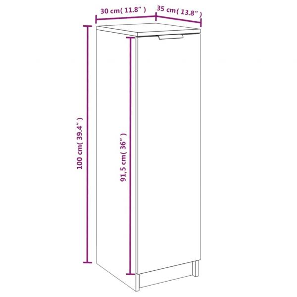 Schuhschrank Betongrau 30x35x100 cm Holzwerkstoff