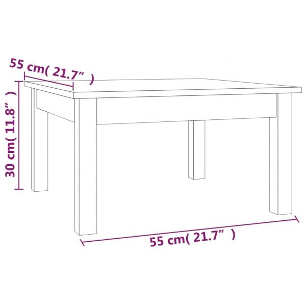 Couchtisch Grau 55x55x30 cm Massivholz Kiefer