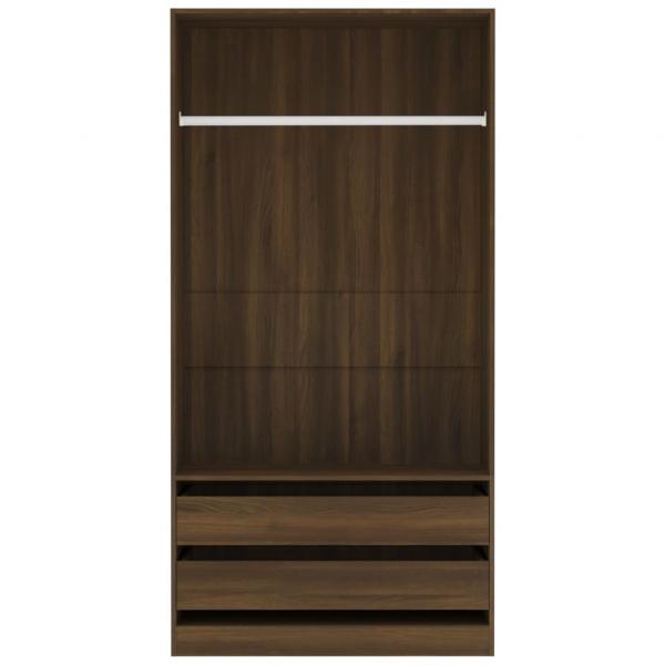 Kleiderschrank Braun Eiche-Optik 100x50x200 cm Holzwerkstoff