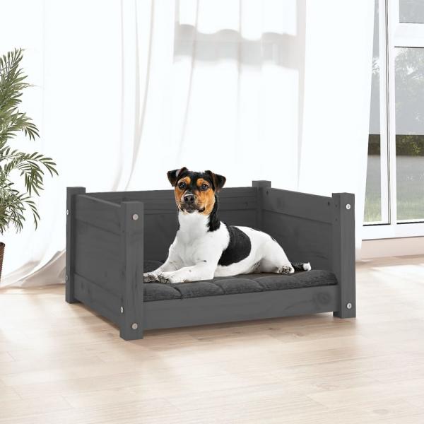 Hundebett Grau 55,5x45,5x28 cm Massivholz Kiefer