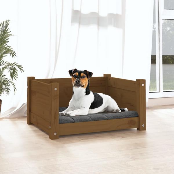 Hundebett Honigbraun 55,5x45,5x28 cm Massivholz Kiefer