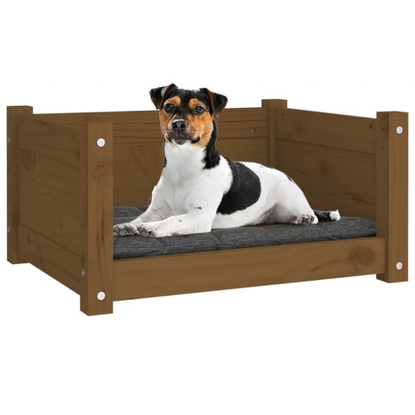 Hundebett Honigbraun 55,5x45,5x28 cm Massivholz Kiefer