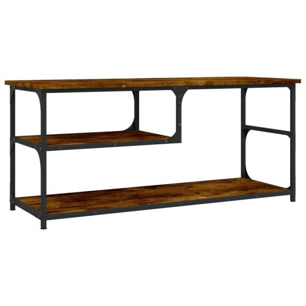 TV-Schrank Räuchereiche 103x38x46,5 cm Holzwerkstoff und Stahl