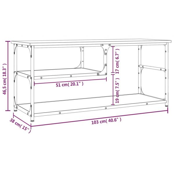 TV-Schrank Räuchereiche 103x38x46,5 cm Holzwerkstoff und Stahl