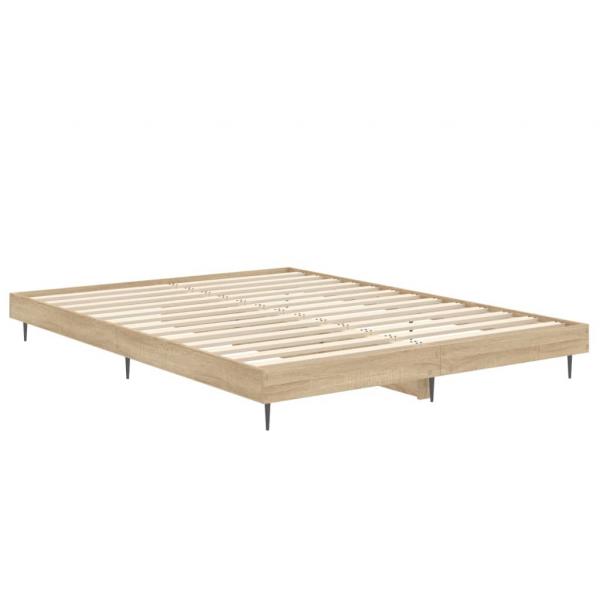 Bettgestell Sonoma-Eiche 135x190 cm Holzwerkstoff