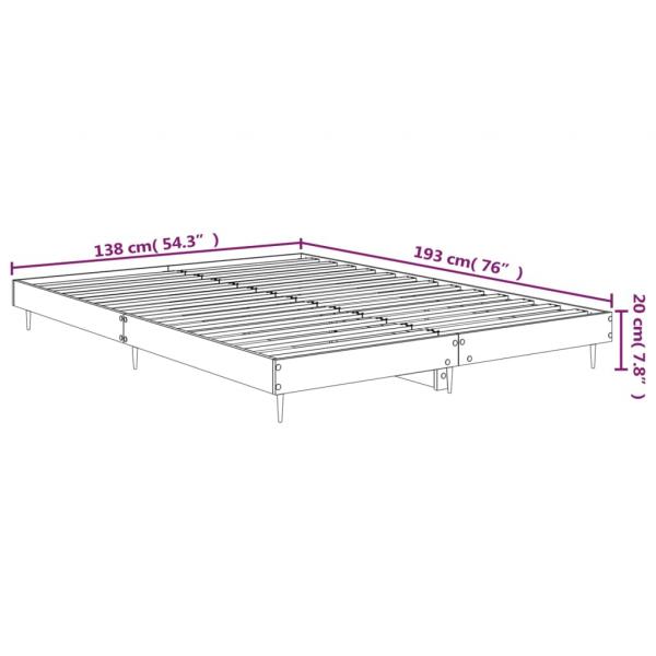 Bettgestell Grau Sonoma 135x190 cm Holzwerkstoff