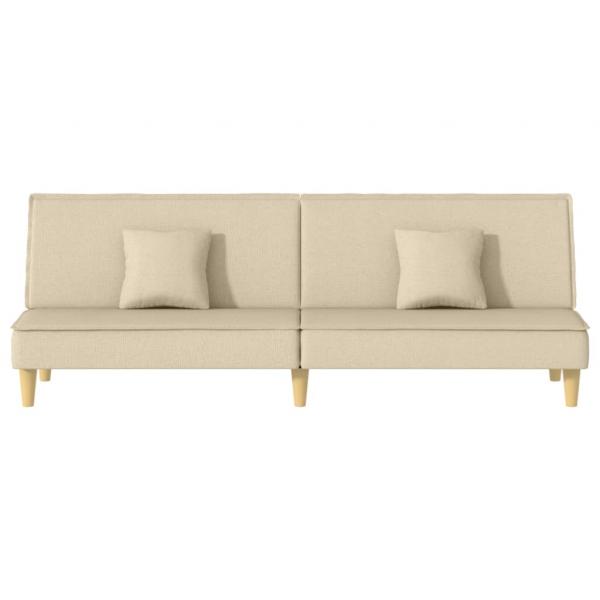 Schlafsofa Creme Stoff