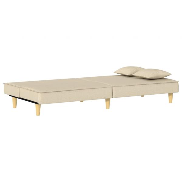 Schlafsofa Creme Stoff