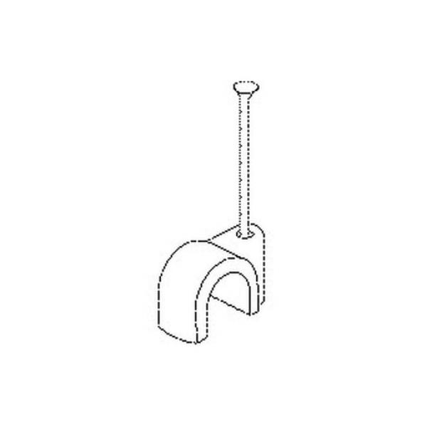 Kleinhuis 12/35GR Rundschelle, mit Nagel, Kabel-Ø 12 mm, Nagel-Ø 2 mm, Nagellänge 35 mm, K (Menge: 100 Stück je Bestelleinheit)