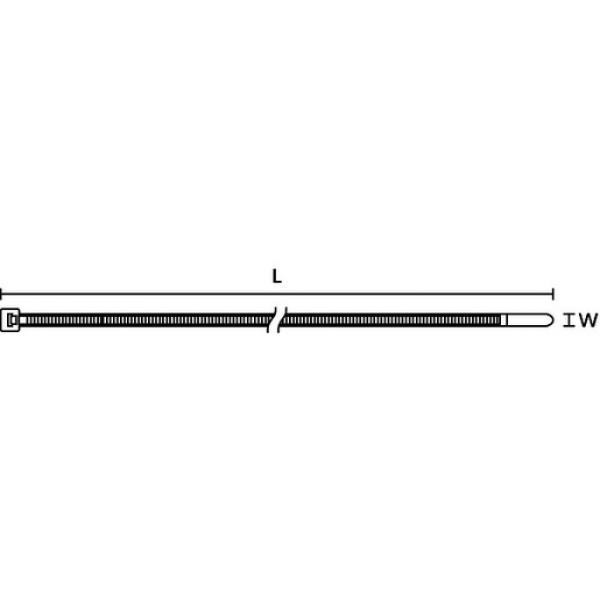 Hellermanntyton T30LL-PA66-NA-C1-E Kabelbinder 290x3,5 T30LL Natur 100 ST ME (Menge: 100 Stück je Bestelleinheit)