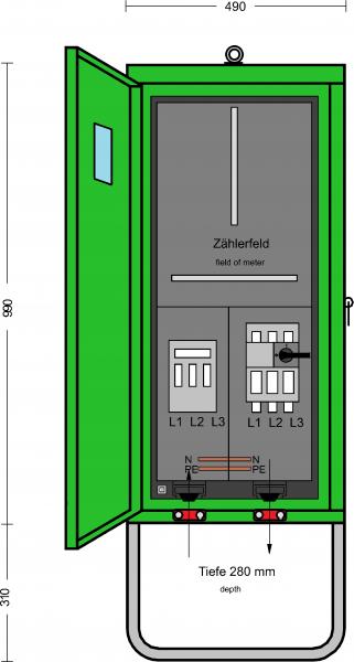 ARDEBO.de - A 80-1Z Anschlussschrank 55 kVA mit beigepackt