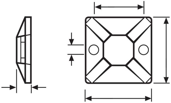 Hellermanntyton MB3A-PA66-WH (100) Klebesockel MB3A weiß 100 St ME 2 Stk.Klebesockel auf einem L (Menge: 100 Stück je Bestelleinheit)