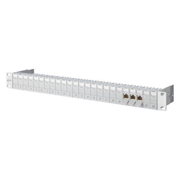 Metz Connect 130920-E E-DAT modul 24x8(8) 1HE Patchfeld Cat.6A, lichtgrau