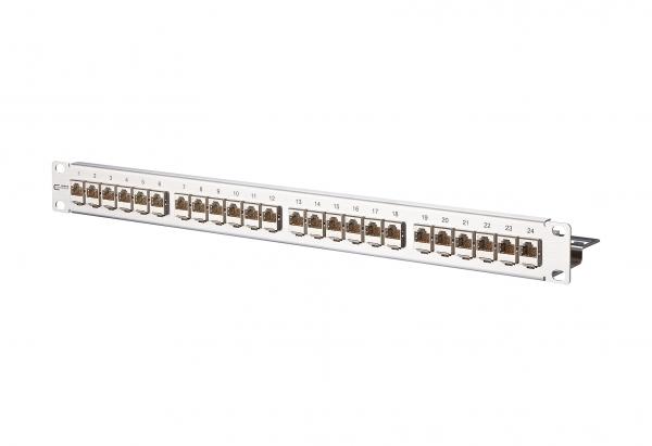 ARDEBO.de - 130921-E E-DAT modul 24x8(8) 1HE Patchfeld Cat.6A, Edelstahl