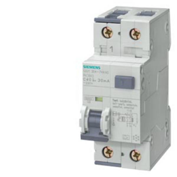 ARDEBO.de - 5SU1154-6KK16 FI/LS-Schalter, 10 kA, 1P+N, Typ A, 10 mA, B-Char, In: 16 A, Un AC