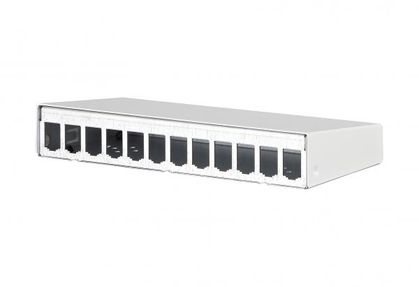 ARDEBO.de - 130861-1202-E Modul AP-Gehäuse 12 Port reinweiß, unbestückt